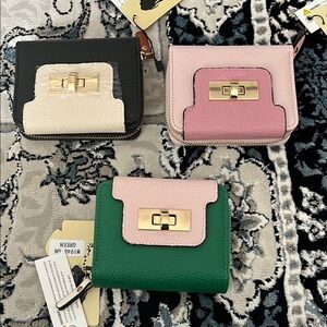 3 pic Stylish Black, Pink, and Green Women's Wallet Set 3 pic new wallet sale